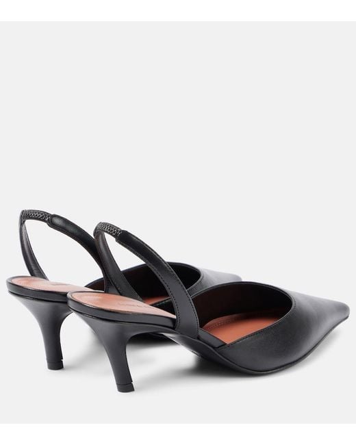 AMINA MUADDI Black Sofia Leather Slingback Pumps