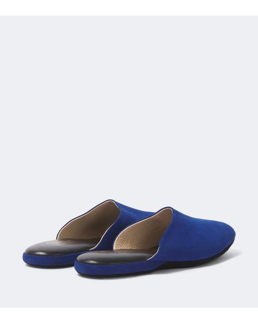 Charvet Blue Suede Slippers for men