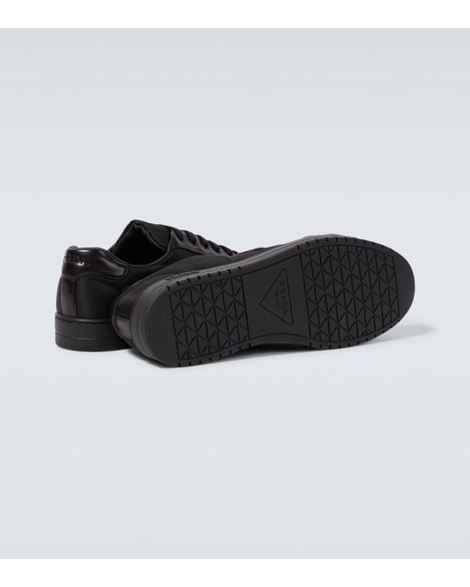 Prada Black Downtown Nappa Leather And Re-nylon Sneakers for men