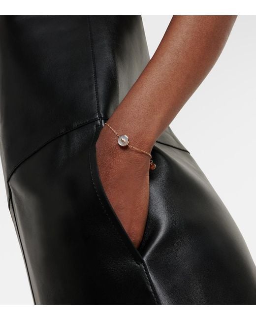 Pomellato Metallic Pom Pom Dot 18Kt Rose Chain Bracelet With Diamonds And Mother Of Pearl