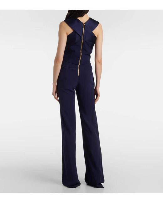 Balmain Blue Satin Crepe Top