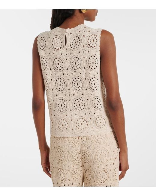 FRAME Natural The Crochet Cotton Top