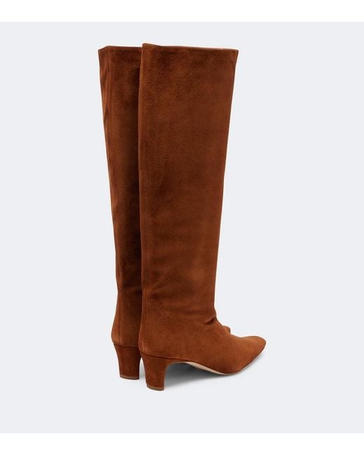 Staud Brown Wally Suede Knee-High Boots