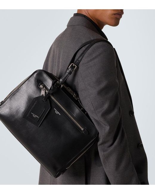 Dolce & Gabbana Black Ellis Leather Briefcase for men
