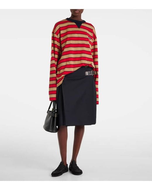 Prada Red Longsleeve Aus Baumwoll-Jersey