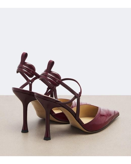 Fendi Red Very Colibri Leather Slingback Pumps
