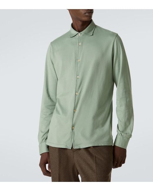 Fedeli Green Cotton Shirt for men