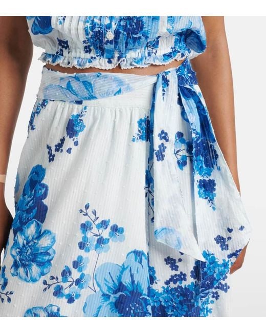 Gonna Lunga Bilitis Con Stampa Floreale di Poupette in Blue