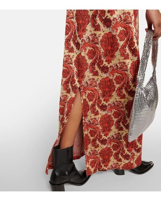 Rabanne Orange Printed Maxi Dress