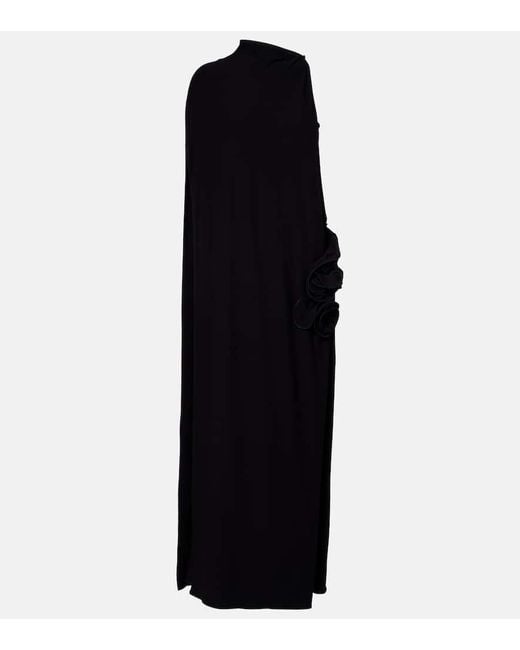 Magda Butrym Black Caped Asymmetric Gown