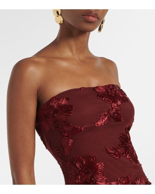 ROTATE BIRGER CHRISTENSEN Floral Embroidered Mesh Maxi Dress