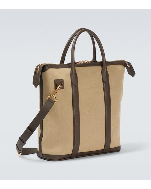 Tom Ford Tote Bag Buckley East West Aus Canvas in Natural für Herren