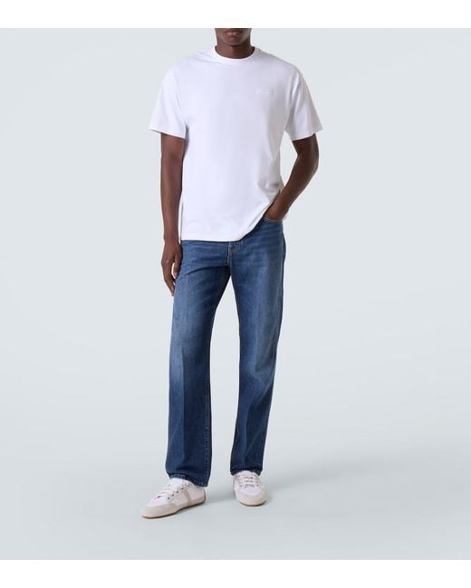 Jeans Rectos Con Efecto Desgastado Givenchy de hombre de color Blue