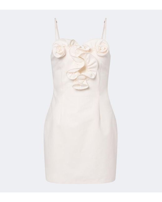 Magda Butrym Natural Floral-Applique Cotton Minidress