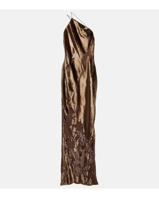 Robe longue en velours de soie The Sei en coloris Brown