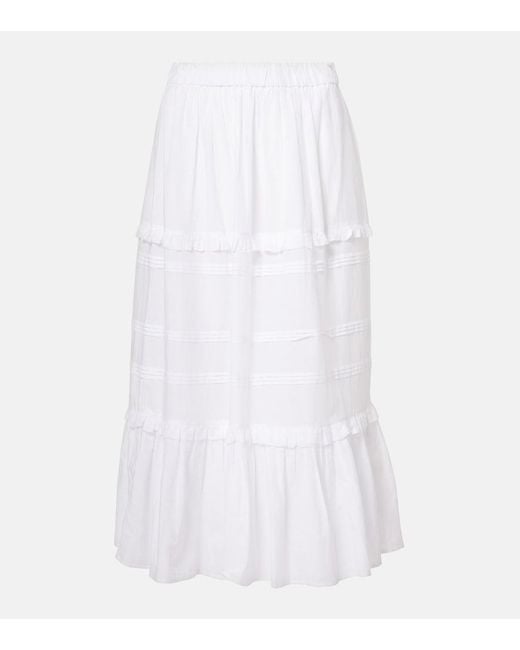 Isabel Marant White Diya Cotton-Blend Maxi Skirt