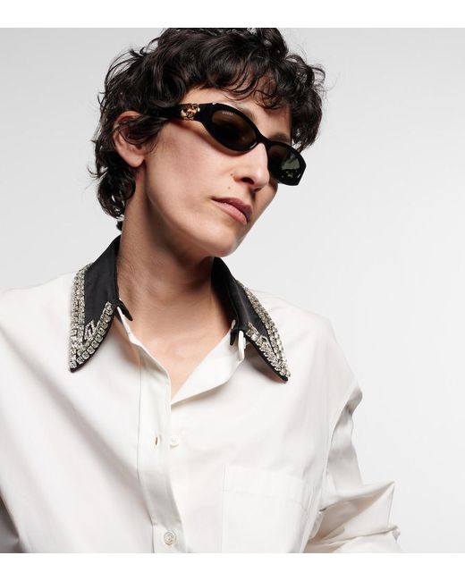Gucci Gray Interlocking G Oval Sunglasses