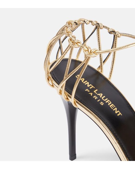 Saint Laurent Metallic 'Babylone' Sandals