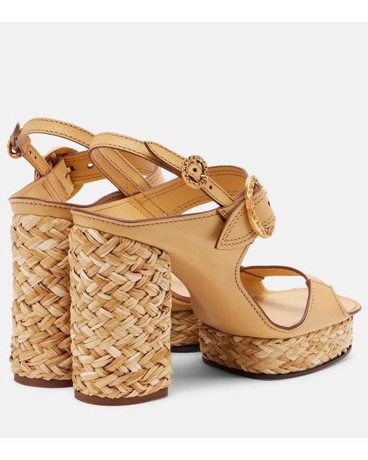 Zimmermann Metallic Solena Leather Platform Sandals