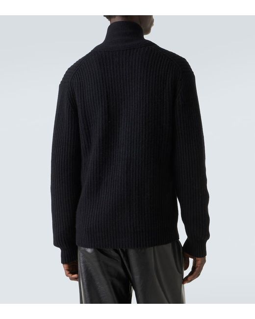 Allude Blue Wool And Cashmere Cardigan for men