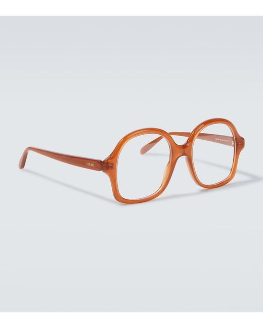 Loewe Brown Slim Round Glasses for men