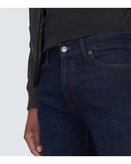 Zegna Blue Roccia Low-rise Slim Jeans for men