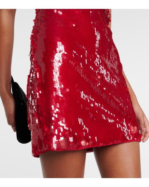 Robe Eclipse A Sequins Staud en coloris Red
