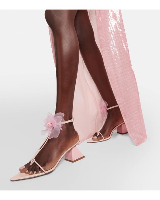 Nensi Dojaka Applique Leather Thong Sandals in Pink | Lyst UK
