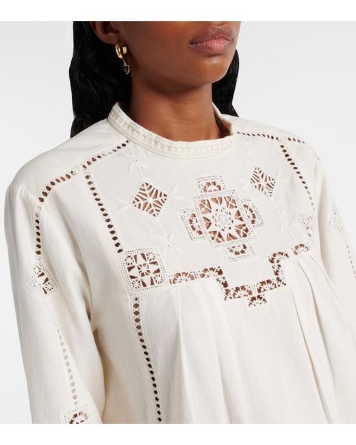 Isabel Marant White Severine Macrame Cotton Top