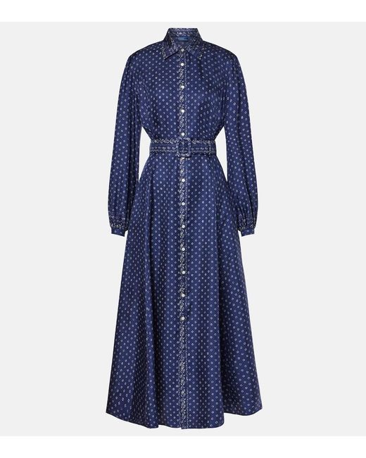 Polo Ralph Lauren Blue Paisley Silk Midi Dress