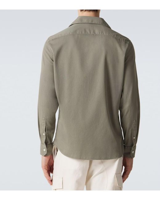 Brunello Cucinelli Green Cotton Shirt for men