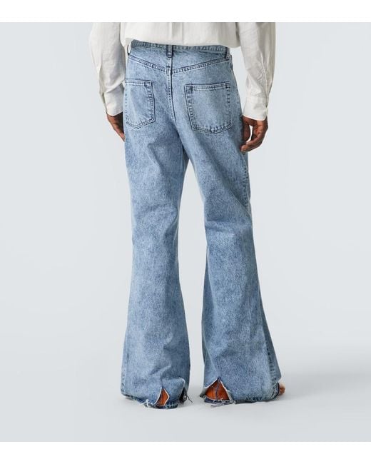 Junya Watanabe Blue High-Rise Flared Jeans for men