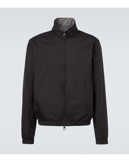 Loro Piana Black Reversible Cashmere Bomber Jacket for men