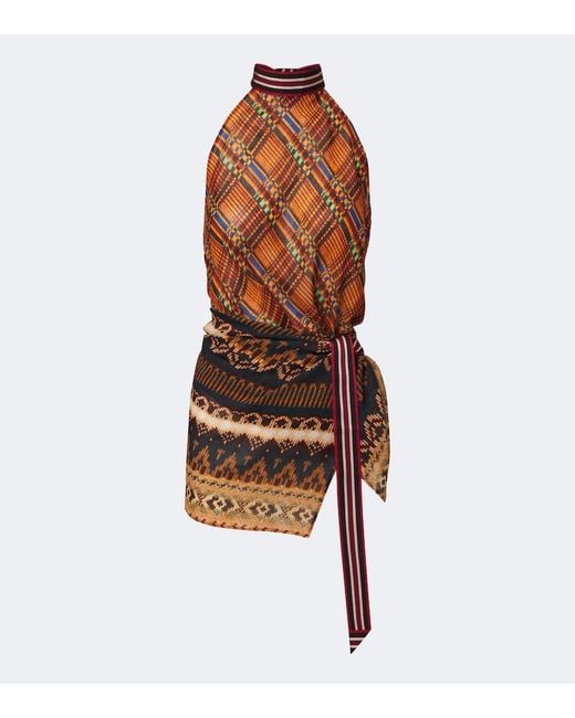 Top Estampado Dries Van Noten de color Brown