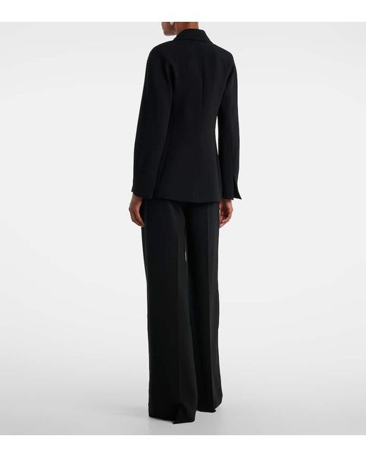 Max Mara Black Draped Cady Wrap Jacket
