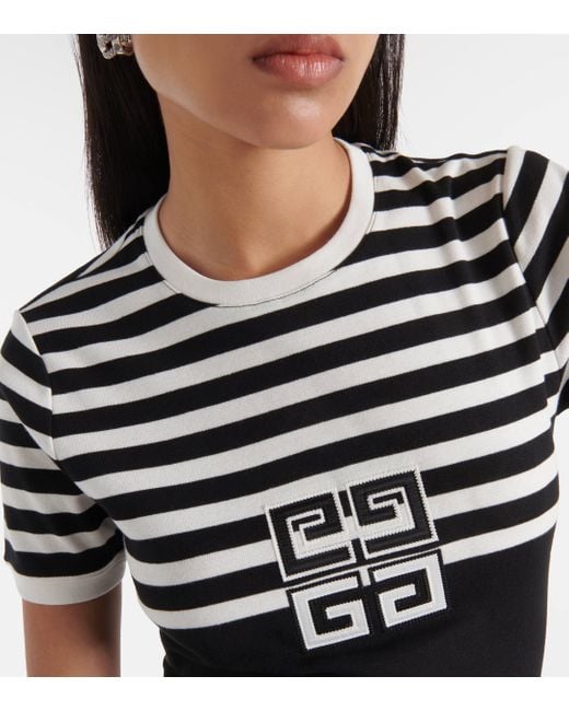 T-shirt 4G raye en coton Givenchy en coloris Black
