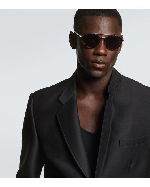 Dior Blue Diorblacksuit R7U Round Sunglasses for men
