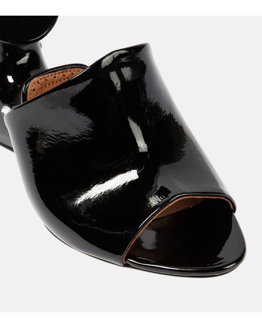 Alaïa Black Wedge-Pantoletten La Sculpture Aus Lackleder
