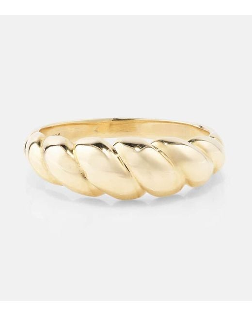 STONE AND STRAND Metallic Brioche 10kt Yellow Gold Ring