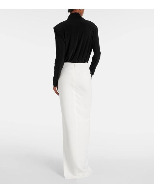 Monot White Asymmetric Crepe Maxi Skirt