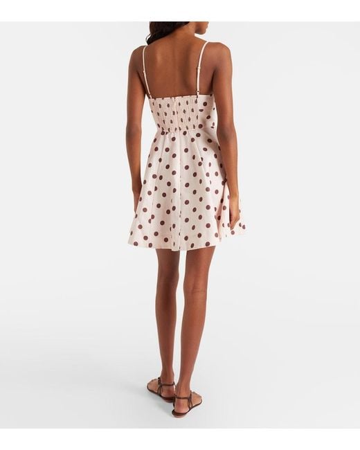 Zimmermann Pink Polka-Dot Cotton Minidress