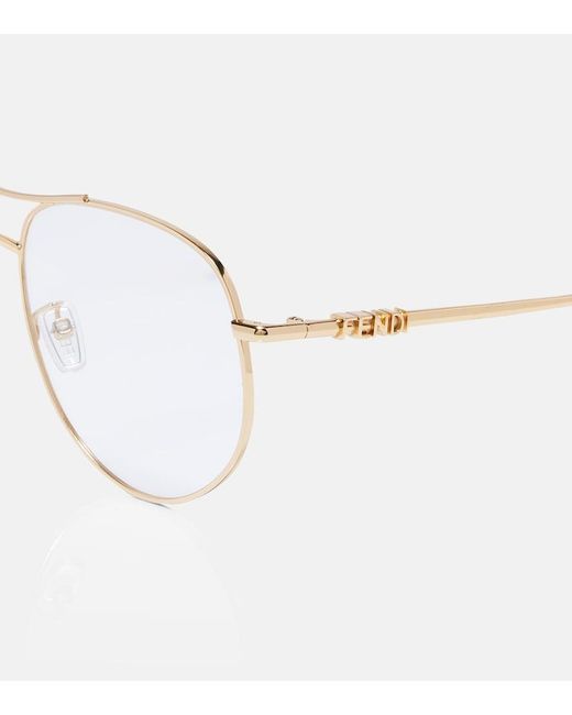 Fendi Metallic Graphy Aviator Glasses