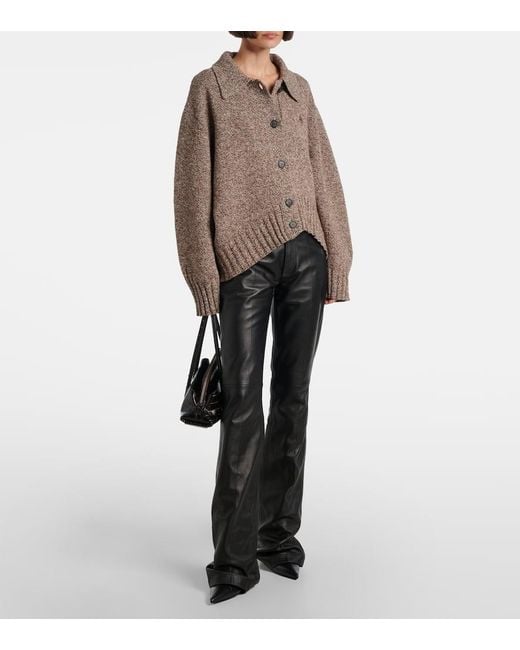 The Attico Brown Wool And Cashmere Cardigan