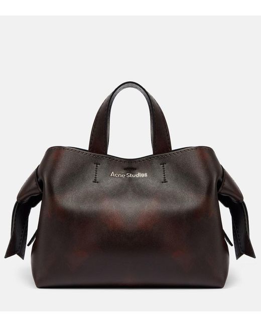 Acne Black Musubi Midi Leather Tote Bag