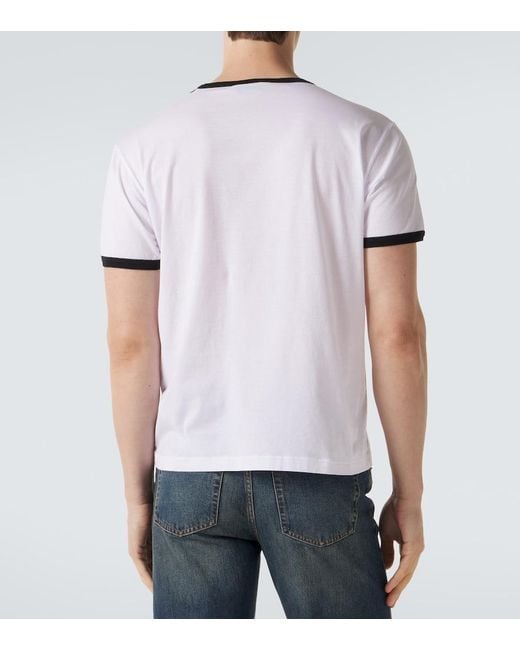 Gucci White Web Stripe Cotton T-Shirt for men
