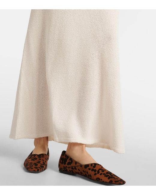 Totême White Knitted Maxi Skirt