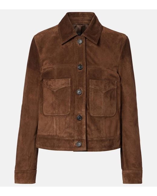 Nili Lotan Brown Jacke Aus Veloursleder