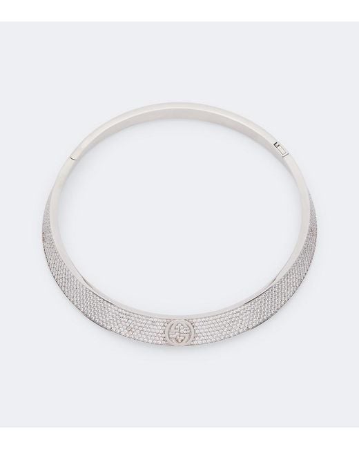 Choker Interlocking G di Gucci in White