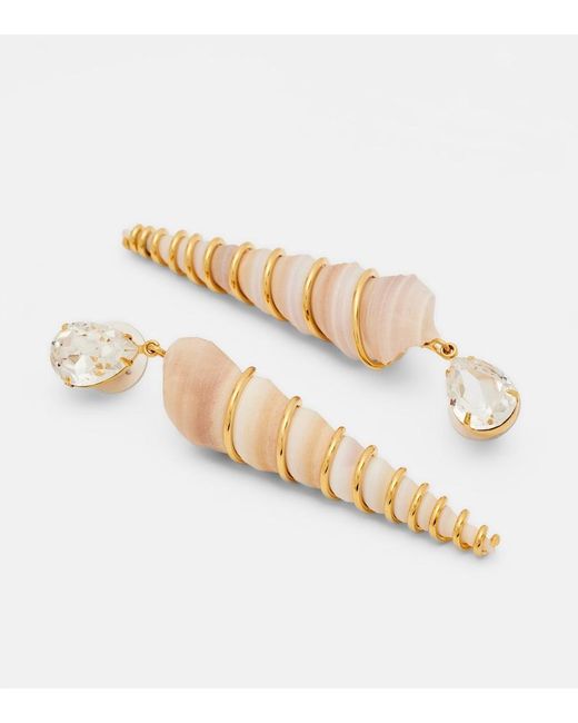 Jennifer Behr White Embellished Drop Earrings