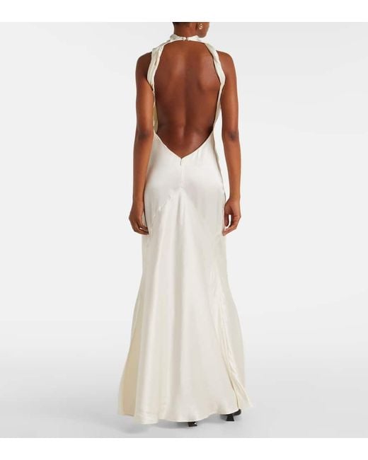 The Attico White Robe Aus Satin